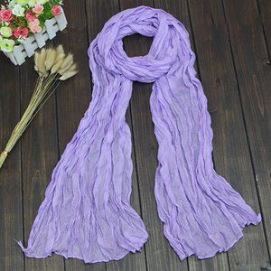 Lightweight Summer Scarf Wrap Sheer Cotton Linen Purple Lavender SALE 2 FOR 15